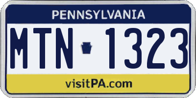 PA license plate MTN1323