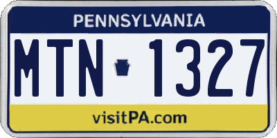 PA license plate MTN1327