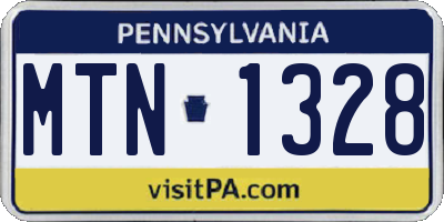 PA license plate MTN1328