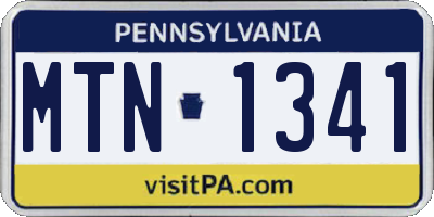 PA license plate MTN1341