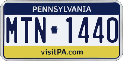 PA license plate MTN1440