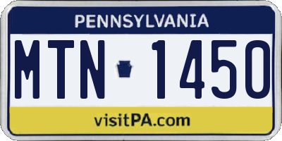 PA license plate MTN1450