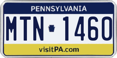 PA license plate MTN1460