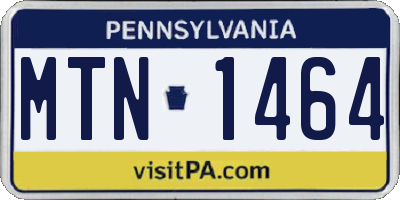 PA license plate MTN1464