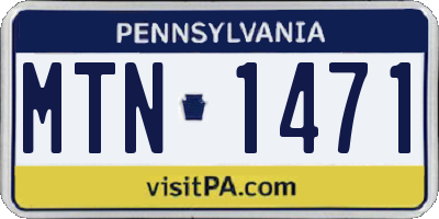 PA license plate MTN1471
