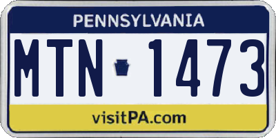 PA license plate MTN1473