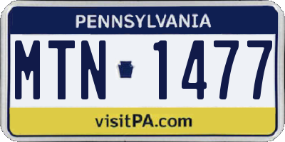 PA license plate MTN1477