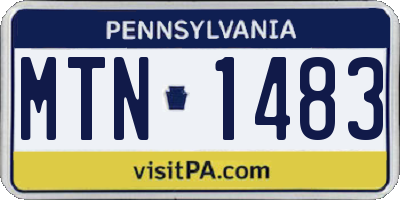 PA license plate MTN1483