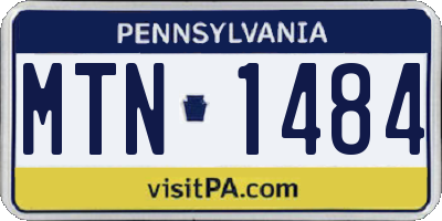 PA license plate MTN1484