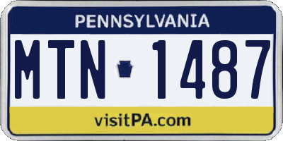 PA license plate MTN1487