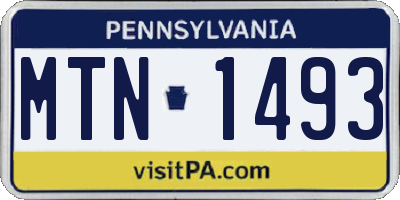 PA license plate MTN1493