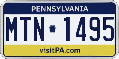 PA license plate MTN1495