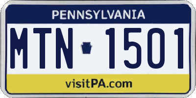 PA license plate MTN1501