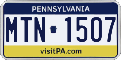 PA license plate MTN1507