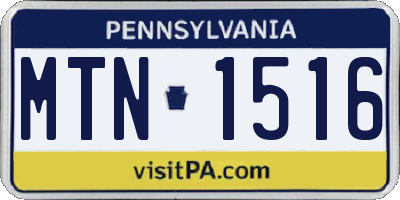 PA license plate MTN1516