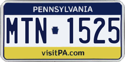 PA license plate MTN1525