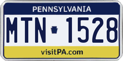 PA license plate MTN1528