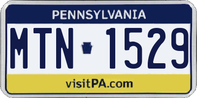 PA license plate MTN1529