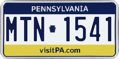 PA license plate MTN1541