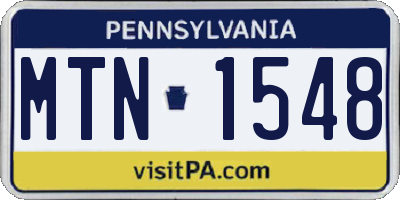 PA license plate MTN1548