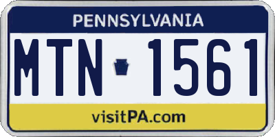 PA license plate MTN1561