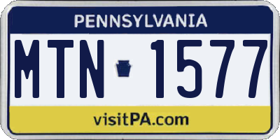 PA license plate MTN1577