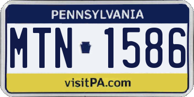 PA license plate MTN1586