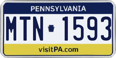PA license plate MTN1593