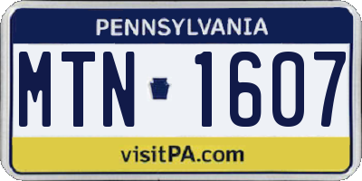 PA license plate MTN1607