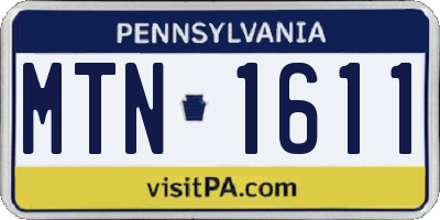PA license plate MTN1611