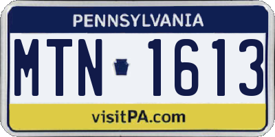 PA license plate MTN1613