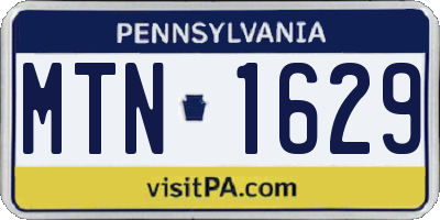 PA license plate MTN1629