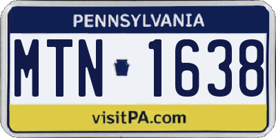 PA license plate MTN1638
