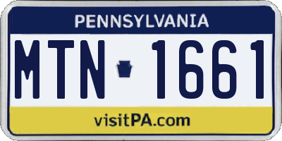 PA license plate MTN1661