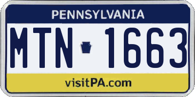 PA license plate MTN1663