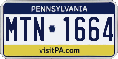 PA license plate MTN1664
