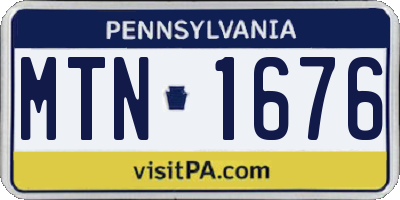 PA license plate MTN1676