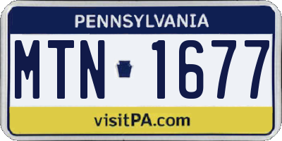PA license plate MTN1677