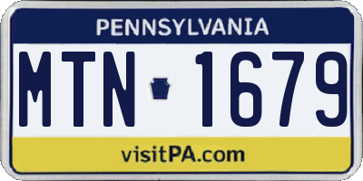 PA license plate MTN1679