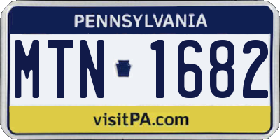 PA license plate MTN1682