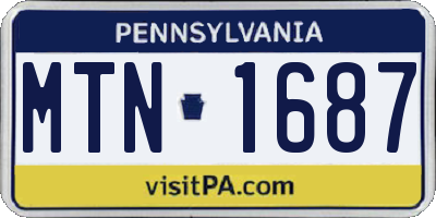 PA license plate MTN1687