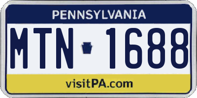 PA license plate MTN1688