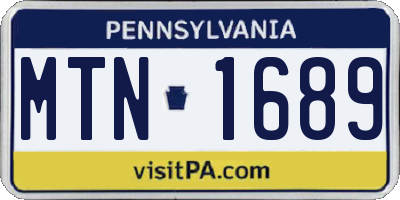 PA license plate MTN1689