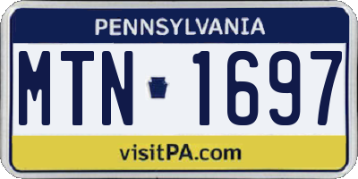 PA license plate MTN1697