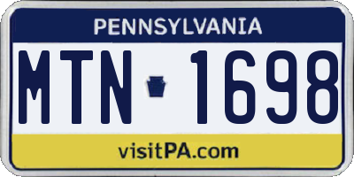 PA license plate MTN1698