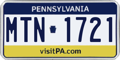 PA license plate MTN1721