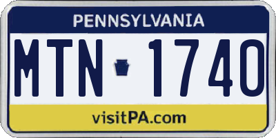 PA license plate MTN1740