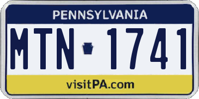 PA license plate MTN1741