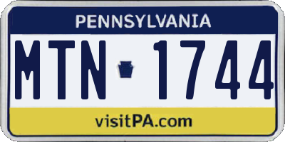 PA license plate MTN1744