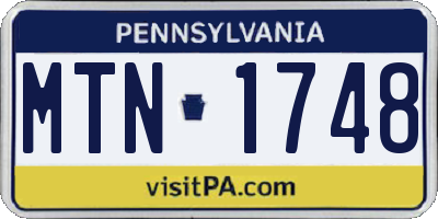 PA license plate MTN1748